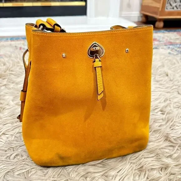 Kate Spade Yellow Suede Bucket Bag - Picture 5 of 11
